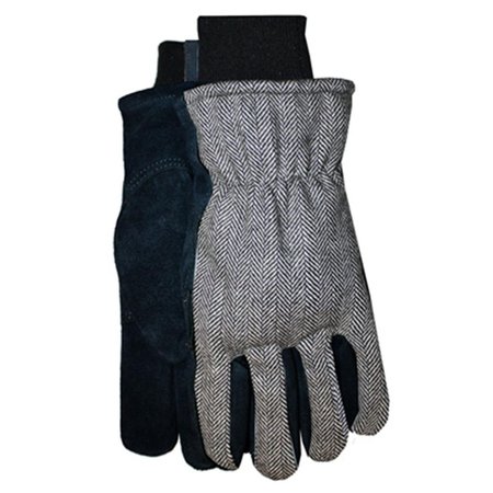 MIDWEST QUALITY GLOVES Ladies Herringbone Plaid Wool Back Glove; Large 255838